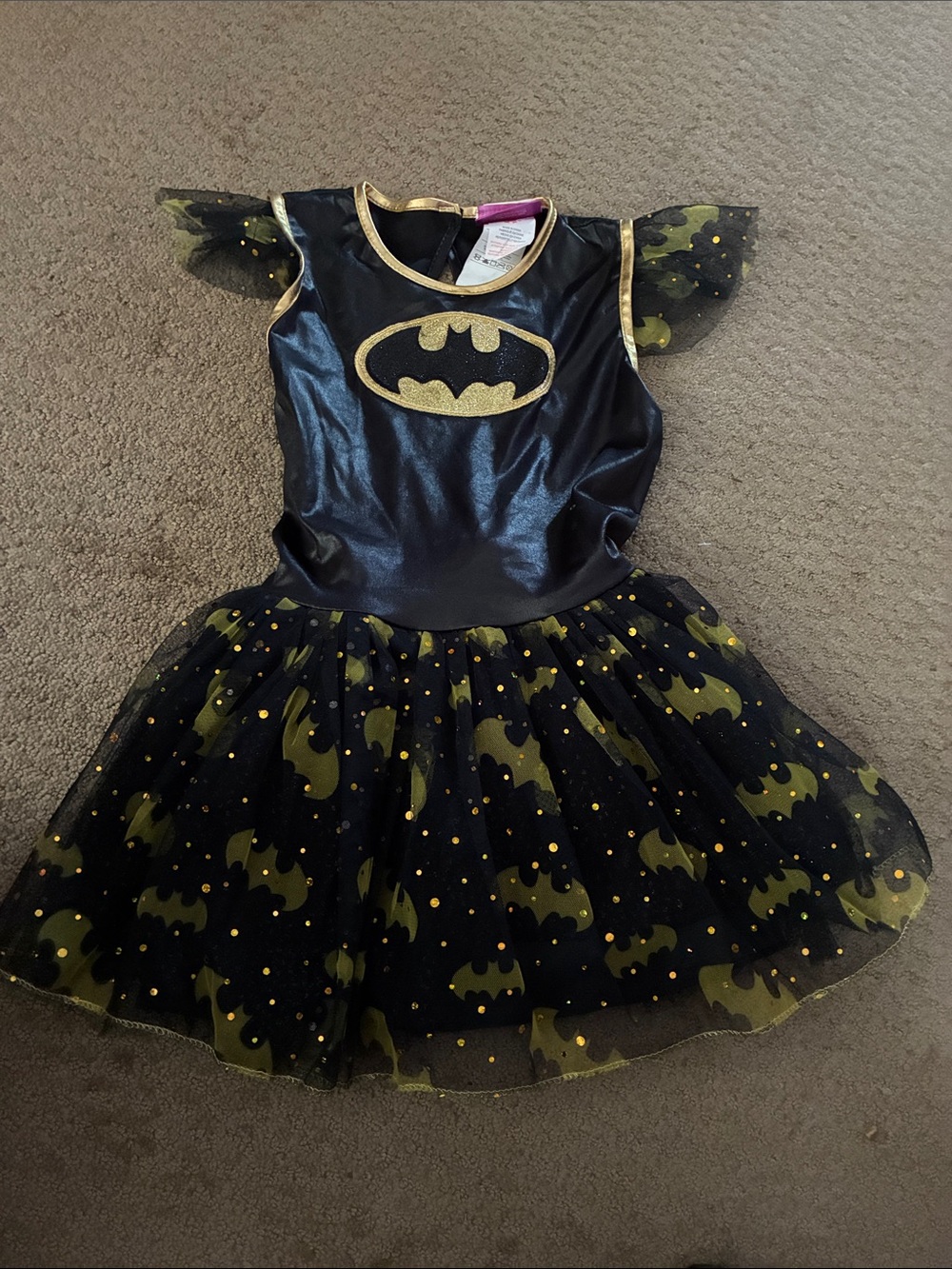 Rubie's Black and Gold Bat Emblem Tulle Superhero Dress
